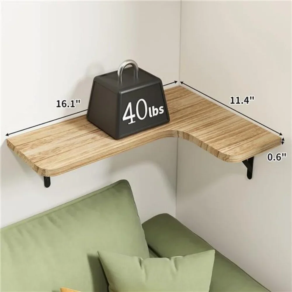 Floating Shelves for Wall, Rustic Wood Wall Mounted Corner Shelf for Bathroom